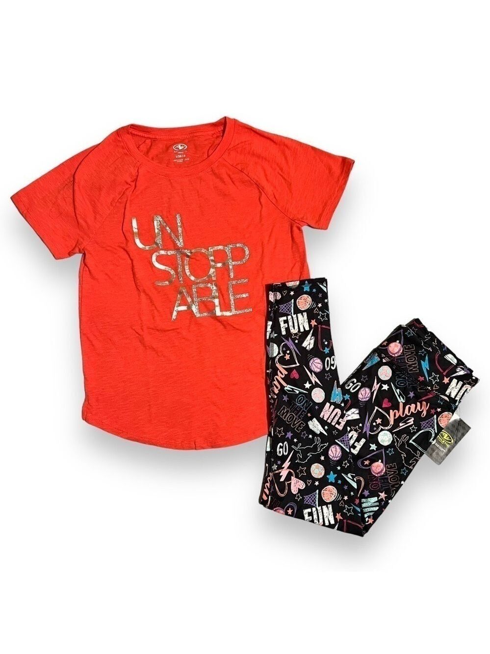 Athletic Works Girls Athletic Tee and Leggings Set Size 10/12
